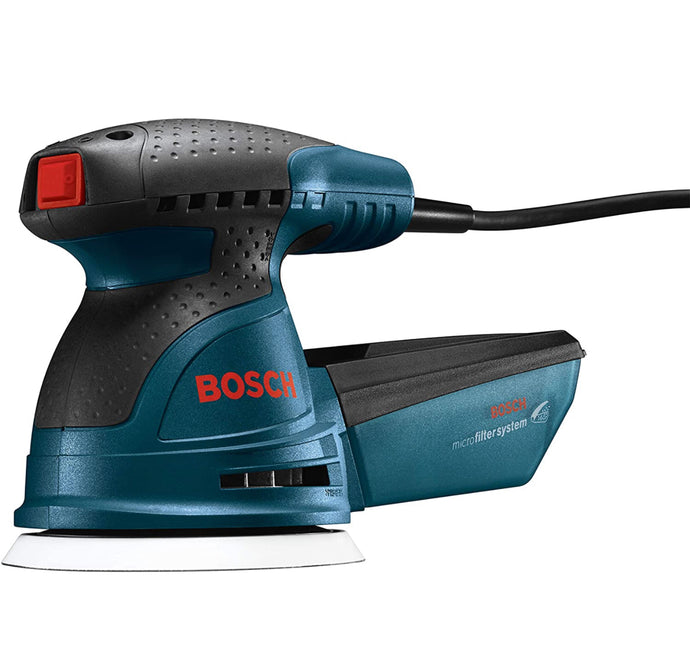 RENTAL - Bosch ROS20VSC Palm Sander - 2.5 Amp 5 Inches Corded Variable Speed Random Orbital Sander/Polisher Kit with Dust Collector and Soft Carrying Bag,